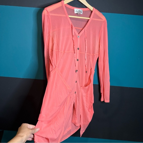 Joseph Ribkoff Coral Swim Coverup - Picture 3 of 9